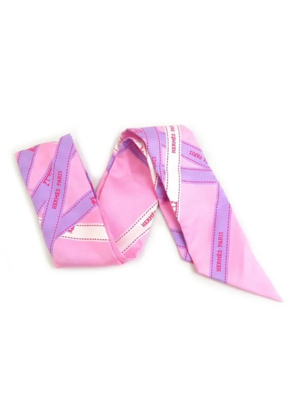 Hermes Scarf Twirly Scarves Pink - Picture 2 of 7